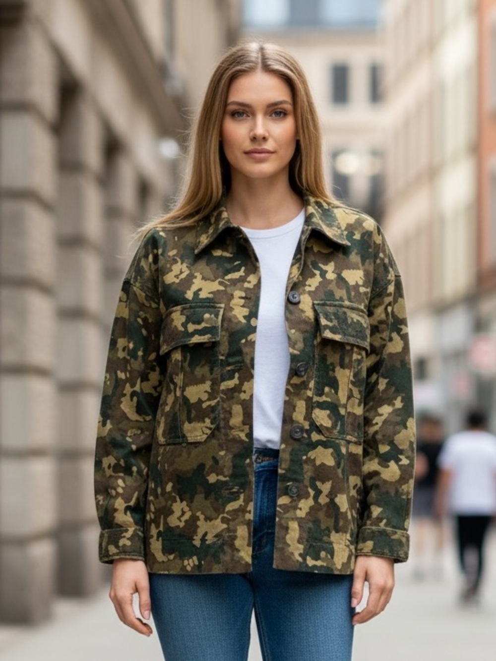 NWT ZARA CAMOUFLAGE Cotton Shirt Jacket Bloggers Fav Small
